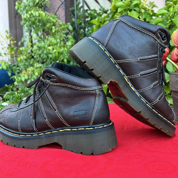 🏴󠁧󠁢󠁥󠁮󠁧󠁿 Dr. Martens MIE Vintage Chunky Brown Platform Oxfords UK 5 - Picture 15 of 17